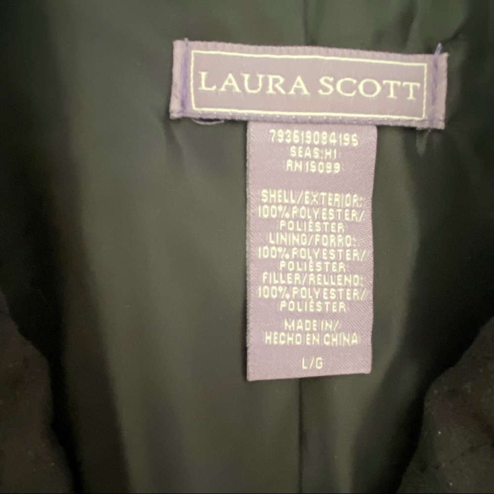Laura Scott Quilted Button Down Jacket Black Blaz… - image 5